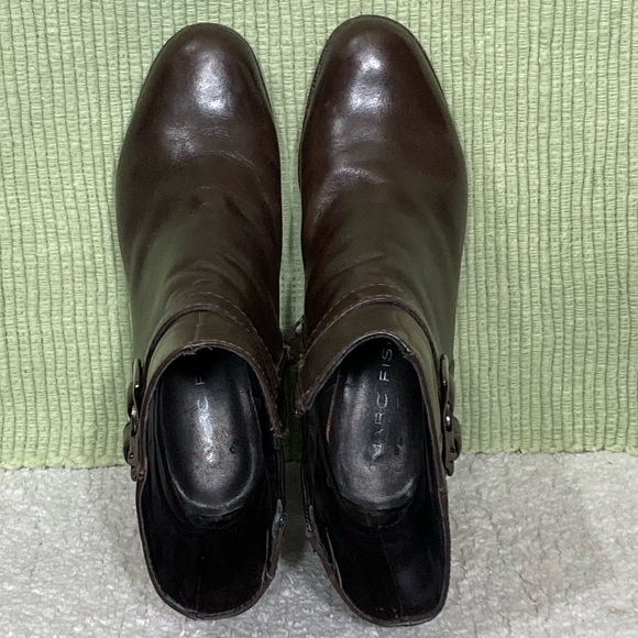 Marc Fisher Womens Ventura Brown Leather Mid Zip Wedge Boots Shoes - Size 6.5M - Picture 12 of 13